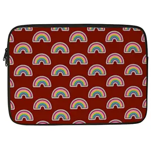 Crazyify Rainbow Printed Laptop Sleeve/Laptop Case Cover/Laptop Bag 14 inch with Shockproof & Waterproof Linen On All Inner Sides | MacBook/Laptop Sleeve for Men & Women