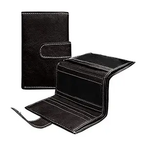 MATSS Artificial Leather Mini Wallet||ATM Card Case||Credit Card Holder for Men and Women(12019BK)