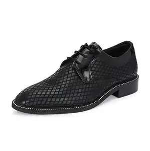 HITZ Men's Black Leather Lace Up Shoes - UK 9