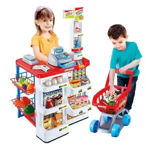 Gamyla Kids Supermarket Play Set – Role Play Superstore with Light, Sound, Scanner, Register, Shopping Cart & Accessories (Old Home Supermarket)