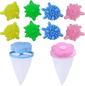 Haoweier Washing Machine Hair Filter Cleaning Mesh Bag 10 Pcs Silicone Washing Machine Laundry Balls Dryer Laundry Ball Laundry Balls Washing Ball Tangle Free Cleaning Power Washer Balls