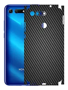 AtOdds - Honor V20 Mobile Back Skin Rear Screen Guard Protector Film Wrap with Camera Protector (Coverage - Back+Camera+Sides) (Black CarbonFibre)