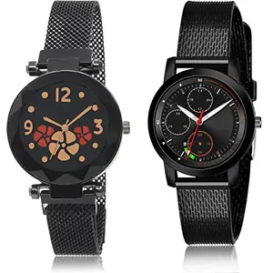 NIKOLA Branded Analog Black Color Dial Women Watch - G652-(11-L-10) (Pack of 2)