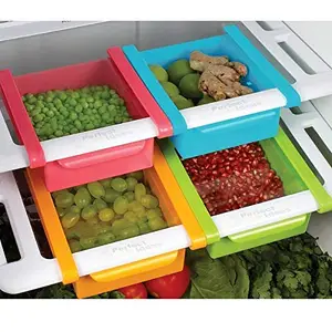 EEEZEEE Pack of 4 Multi Use Small Fridge Tray, Refrigerator Food Storage Organizer Random Color