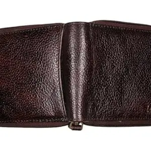 Brown Leather Wallet for Men I Handcrafted I 4 Credit/Debit Card Slots I Two Currency Compartments I 1 Transparent ID Window