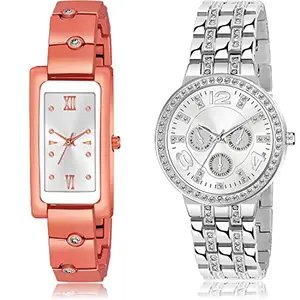 NEUTRON Luxury Analog Silver Color Dial Women Watch - G656-G629 (Pack of 2)