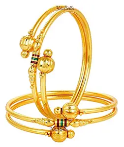 Mala Jewellers Gold Plated Brass Bangles Bracelet For Womens and Girls (2.4 inch)