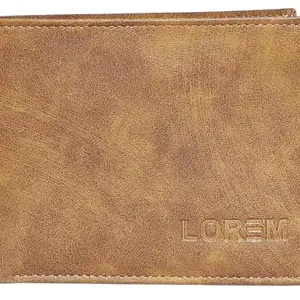 LOREM Orange Removable Card Holder Bi-Fold Faux Leather 12 ATM Card Slots Wallet for Men WL13-UF