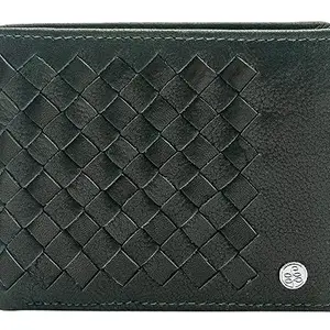 eske Brooks Genuine Leather Mens Bifold Wallet - Solid Pattern - 6 Card Holders