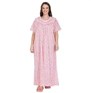 SGDP Women's Pure Cotton Floral Print Nightgown, Full Length Maxi Nightdress, Comfortable Sleepwear Loungewear Maternity Wear
