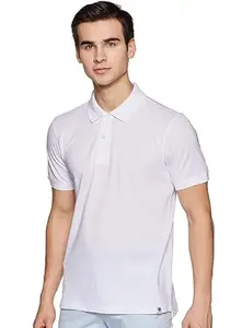 Generic Men's Half Sleeve Polo Collar Cotton T Shirt (White, M)-PID42083