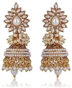 Shining Diva Metal Jhumki Earring For Women (White) (rrsd6580er)