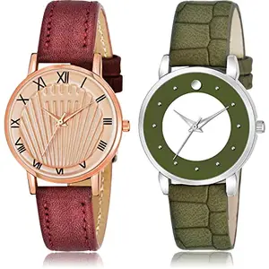 NEUTRON Analogue Analog Rose Gold and Green Color Dial Women Watch - GW48-GM336 (Pack of 2)