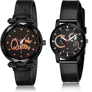 NIKOLA Love Analog Black Color Dial Women Watch - G537-(19-L-10) (Pack of 2)