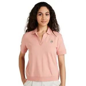 Visit the U.S. Polo Assn. Store U.S. Polo ASSN. Women's Cotton Solid Loose Fit Polo Shirt