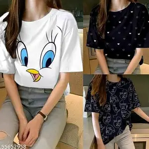 Trendy Women’s T-Shirt – Soft, Stylish, and Comfortable Tee for Everyday Fashion and Casual Wear Design No SH-P3314-XL