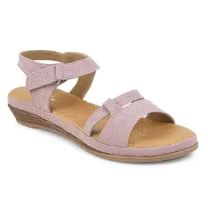 Padchin Women's Lavender Heels Sandals with Adjustable Ankle Strap | Casual and Stylish Wedge For Women & Girls