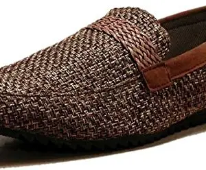 OORA Men's Brown Formal Shoes (jute-m-brown-10)