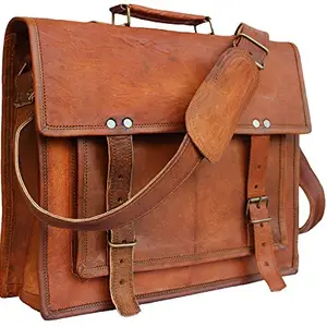Znt Bags No. 1082 15 inch Genuine Leather Laptop Office Messenger Bag for Men & Women.