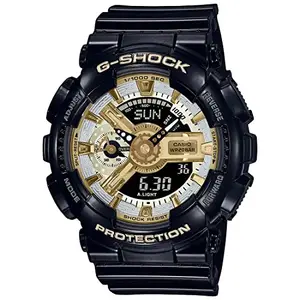 Casio Women Resin G-Shock AnalogDigital White Dial Watch-Gma-S110Gb-1Adr, Band Color-Black