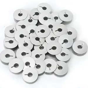 Metal Sewing Machine Bobbins, 25 Pack, Silver Aluminium