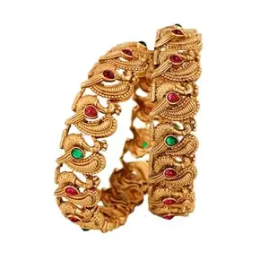 NINIKAA HOUSE OF TRADITIONS | Peacock Kemp Kada Set FOR WOMEN AND GIRLS