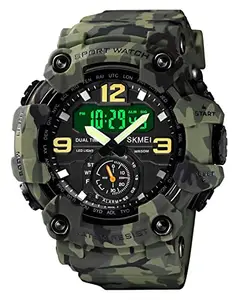Harbor Sports 1637 Army Green Analog-Digital Men's Watch (Black Dial Army Green)