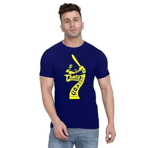 Men's Round Neck T-Shirt | Comfortable & Stylish Men's T-Shirt Idea for Gym, Sports, Casual Outings, or Lounge Wear - Large|7529 Navy