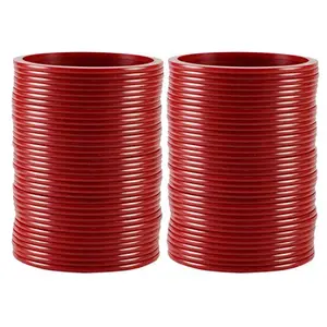 MAYA FASHION Red Plain Acrylic Bangle With Very Extra Large Size Elegant Extra Large Size Bangle | Perfect Fit for Plus Size banglesTrendy and Comfortable Fit for woman and girls | (Sku-ban1834)