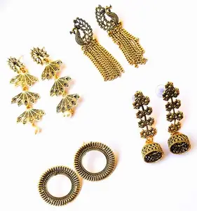 Fancy gold plated jhumka earring for girls/regular earring/earring/stylish jewellery earring pack of 4_EC180