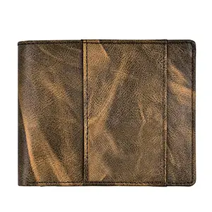CLOUDWOOD Brown Out Side Card Slot Bi-Fold Leather Wallet for Men 5 ATM Card Slots -WL20