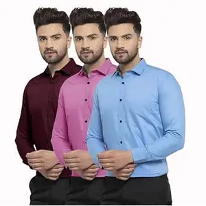 Visit the Pinkmint Store Pinkmint Men's Solid Shirt | Soft Cotton Blend | Formal Shirt | Plain | Full Sleeve - Regular Fit (Available in Plus Size and Pack of 3)