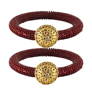 MAYA FASHION Maroon Stone Brass Bangle With Very Extra Large Size Elegant Extra Large Size Bangle | Perfect Fit for Plus Size banglesTrendy and Comfortable Fit for woman and girls | (Sku-ban2137)