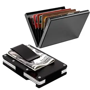 Stealodeal Metal Wallet Money Clip with Full Black Limited Edition Card Holder