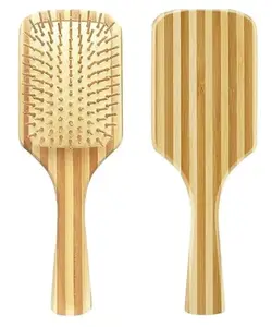 Holy Naturez Bamboo Hair Brush Striped Design, Enhances Hair Growth, Good Head Massage