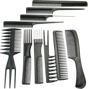 WELLFASHION Professional Hair Comb Set, 10 Pieces, Styling Combs for All Hair, Anti-Static & Heat Resistant