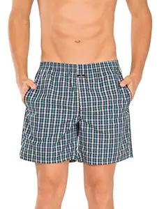 Jockey Men's Cotton Boxers (Pack of 2)(1223-0205-C3940_Check C3940_Large)(Color May Vary)