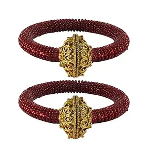 MAYA FASHION Maroon Plain Brass Bangle With Very Extra Large Size Elegant Extra Large Size Bangle | Perfect Fit for Plus Size banglesTrendy and Comfortable Fit for woman and girls | (Sku-ban2150)