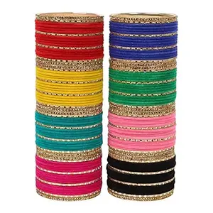 Young Forever-VELVET BANGLE COMBO PACK OF 144, 8 COLOURS (12 EACH IN QUANTITY) SAME AS PICURE,USEFUL FOR ANY OCCASION (COMBO-VLT144001, 2.4)