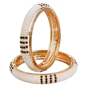 YouBella Gold Plated Pearl Bangles Jewellery for Girls/Women (2.8)