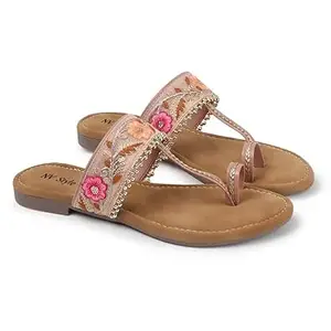 NV Style Women's and Girls Synthetic Flat Slipper | Lightweight Comfortable Soft Sole TPR Slip-On Casual Sandals Footwear for Office Casual