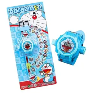 Acnos Brand- Digital 24 Images Projector SkyBlue Doremon Boy Watch for Kids Boy's Rubber Material Watch Diwali Gift Birthday Return Gift Best Digital Toy Watch for Boy's Girl's
