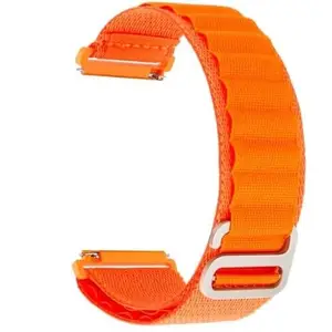 A3sprime Nylon Cloth Universal Watch Strap Suitable for all 20mm Lugs Width Smartwatch - Set of 1 Pairs (Orange)