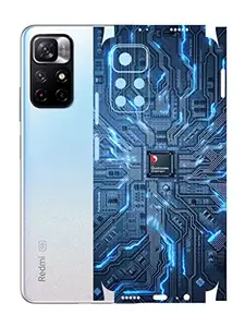 AtOdds - Redmi Note 11T Mobile Back Skin Rear Screen Guard Protector Film Wrap (Coverage - Back+Camera+Sides) (Circuit)