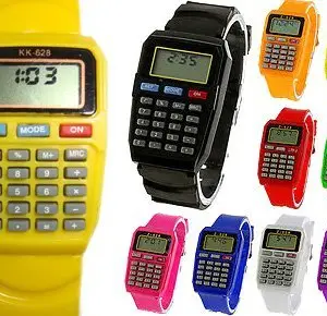 PAPPI BOSS Haunt Birthday Return Gifts forKids Set of 12 Kids Favorite School Watch 2 in 1 Calculator with Watch - Multicolor