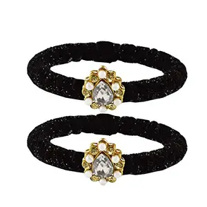 MAYA FASHION Black Stone Brass Bangle With Very Extra Large Size Elegant Extra Large Size Bangle | Perfect Fit for Plus Size banglesTrendy and Comfortable Fit for woman and girls | (Sku-ban2178)