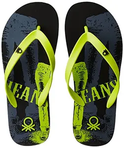 United Colors of Benetton Men's Lime Flip-Flops and House Slippers - 8 UK/India (42 EU)