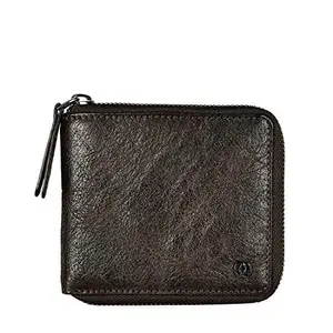 eske Aiden Genuine Leather Mens Zip Around Wallet - Textured Pattern - 3 Card Holders