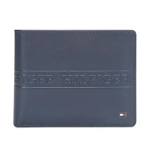 Tommy Hilfiger Benzonia Men Leather Passcase Wallet - Navy, No. of Card Slot : 12