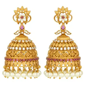 Peora Gold Plated Jhumka Jhumki Earrings for Women Girls